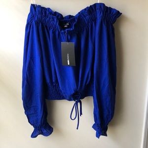 NWT . Royal blue off the shoulder top size medium
